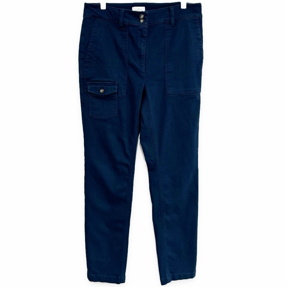J. Jill | Skinny Ankle Length Utility Pants Navy Blue Cotton Spandex Size 6